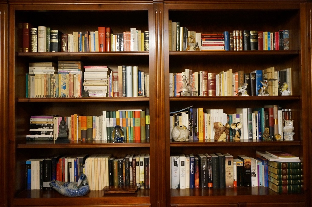 Oak bookcase, 5 shelves